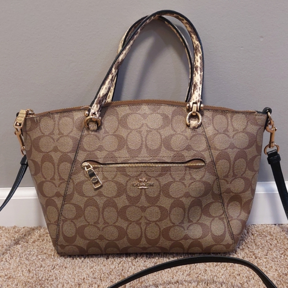 COACH Prairie Satchel Colorblock Signature Canvas Convertible Bag